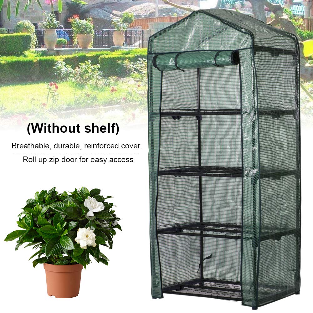 N/U Copertura per Serra da Giardino, Telo Imperabile per Mini Serra in Plastica con Cerniera per Pianta Fiore Erba da Balcone Terrazza Esterno Casa (Non Include Serra e scaffale) 160x70x50cm