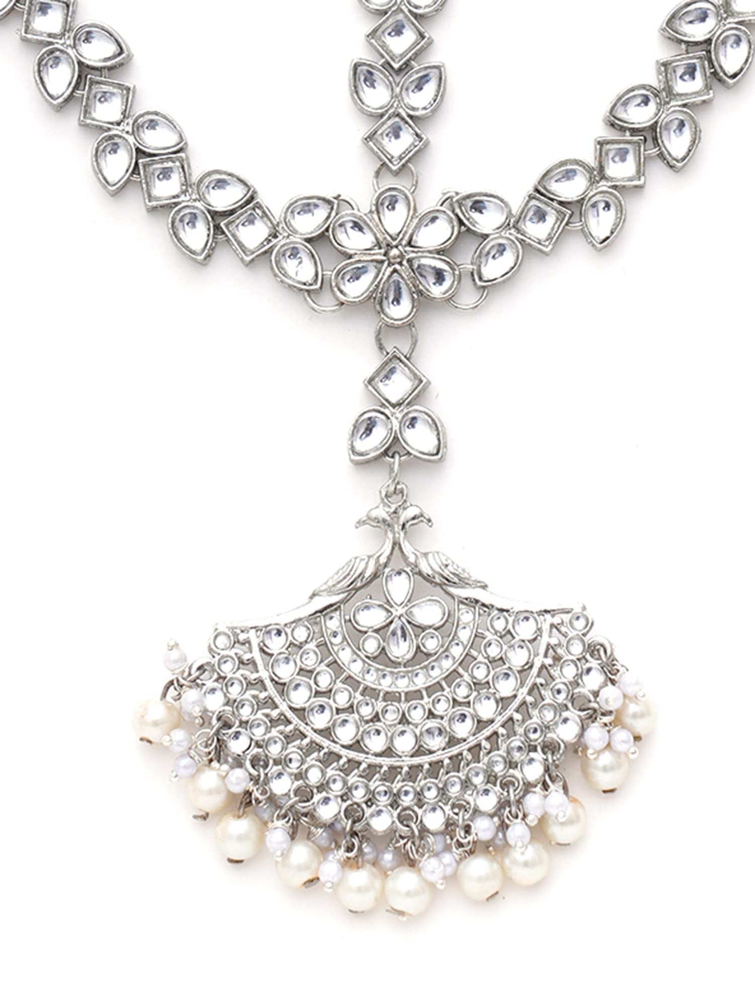 See full amazon price history chart for Karatcart Oxidised Silver Peacock Shaped Handcrafted Kundan Sheeshphool Karatcart Oxidised Silver Peacock Shaped Handcrafted Kundan Sheeshphool (B09XLTS7TY) Amazon Price History, Amazon Price Tracker