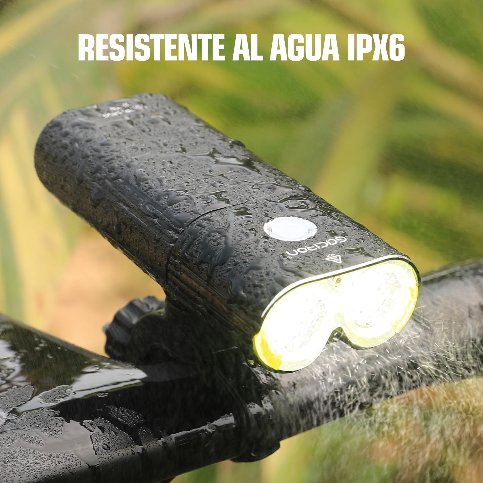 Lumière avant de vélo Gaciron de 1800 lumens, avec lentille optique acrylique anti-éblouissement, 6 modes de luminosité, télécommande par câble, lumière vélo USB-C rechargeable avec fonction d'énergie