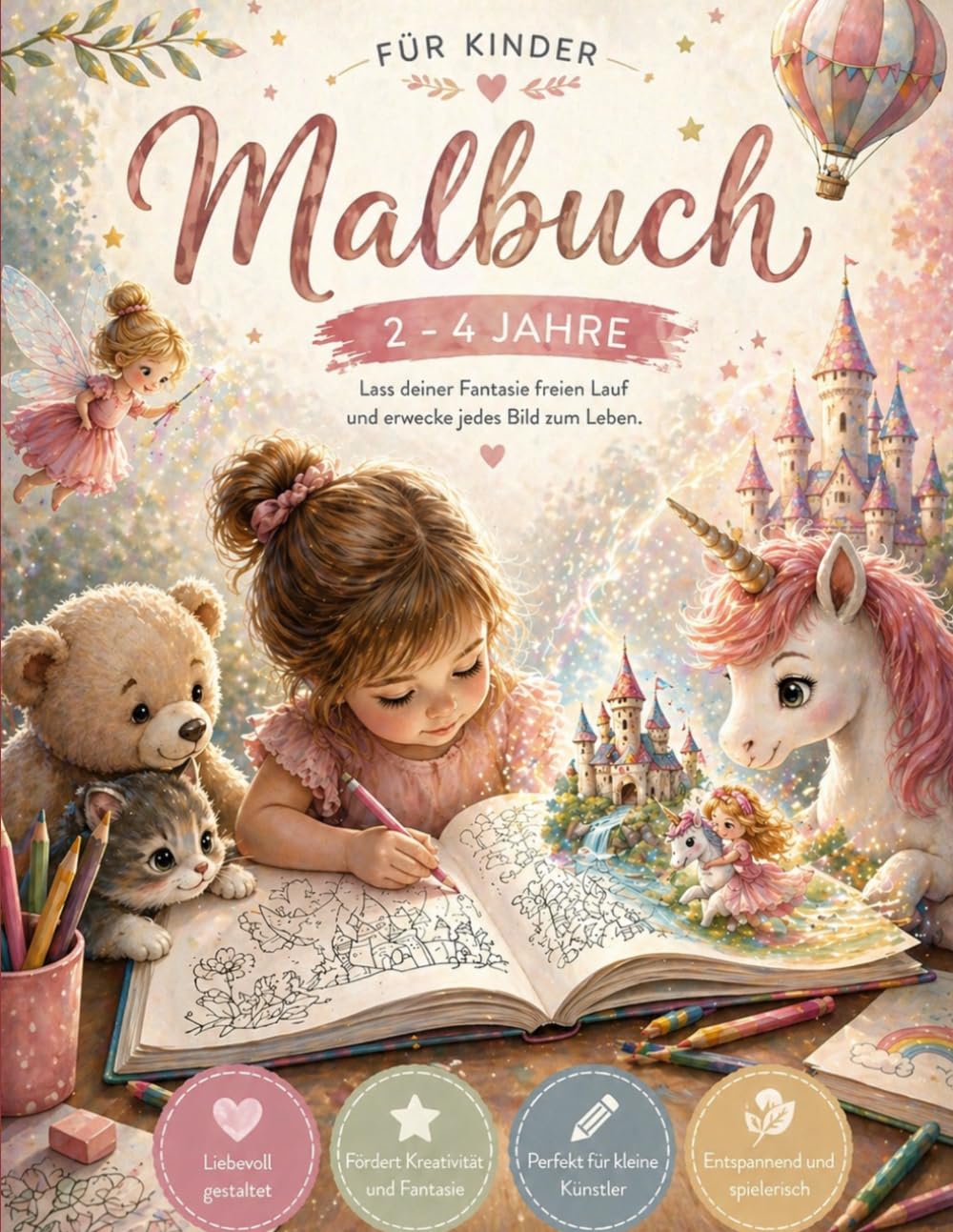 Märchenhaftes Ausmalbuch für Kinder (2–4 Jahre): Perfekt für Mädchen, die märchenhafte Welten lieben und mit Freude kreativ werden möchten.| 50 Ausmalseiten
