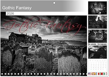 Gothic Fantasy Monthly Wall Calendar 2026 11.7" x 16.5" open, CALVENDO 14 Month Calendar