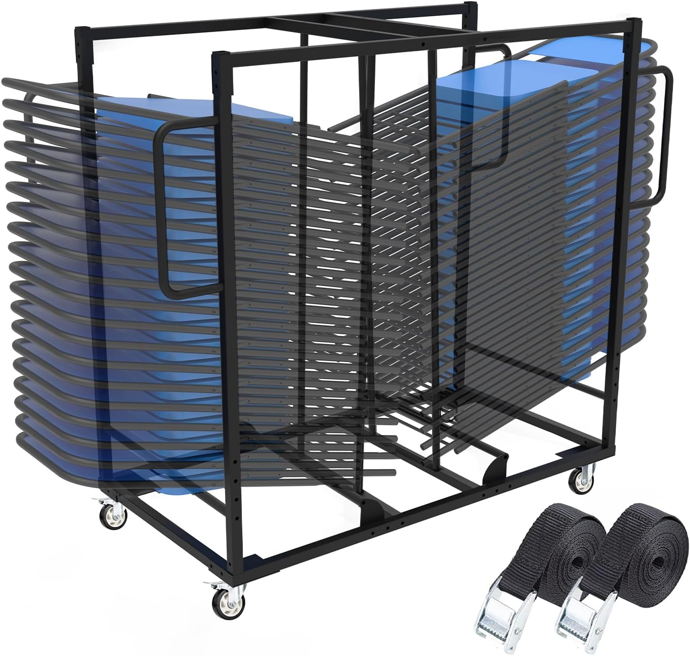 Folding Chair Cart, Folding Chair Dolly with Angle Stacking