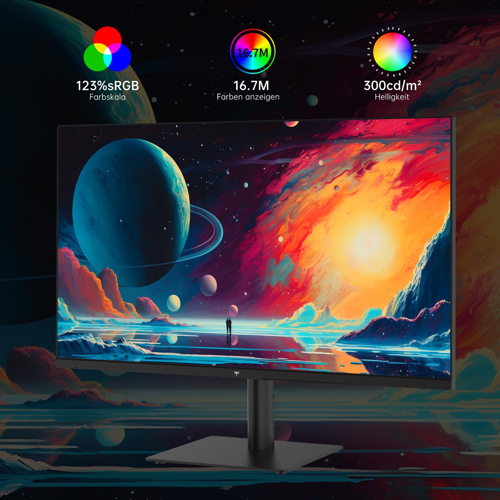 KTC 27 Zoll QHD 2K 100Hz IPS Monitor, 96% DCI-P3, 126% sRGB, VESA 75x75mm, 350 cd/m², Adaptive Sync
