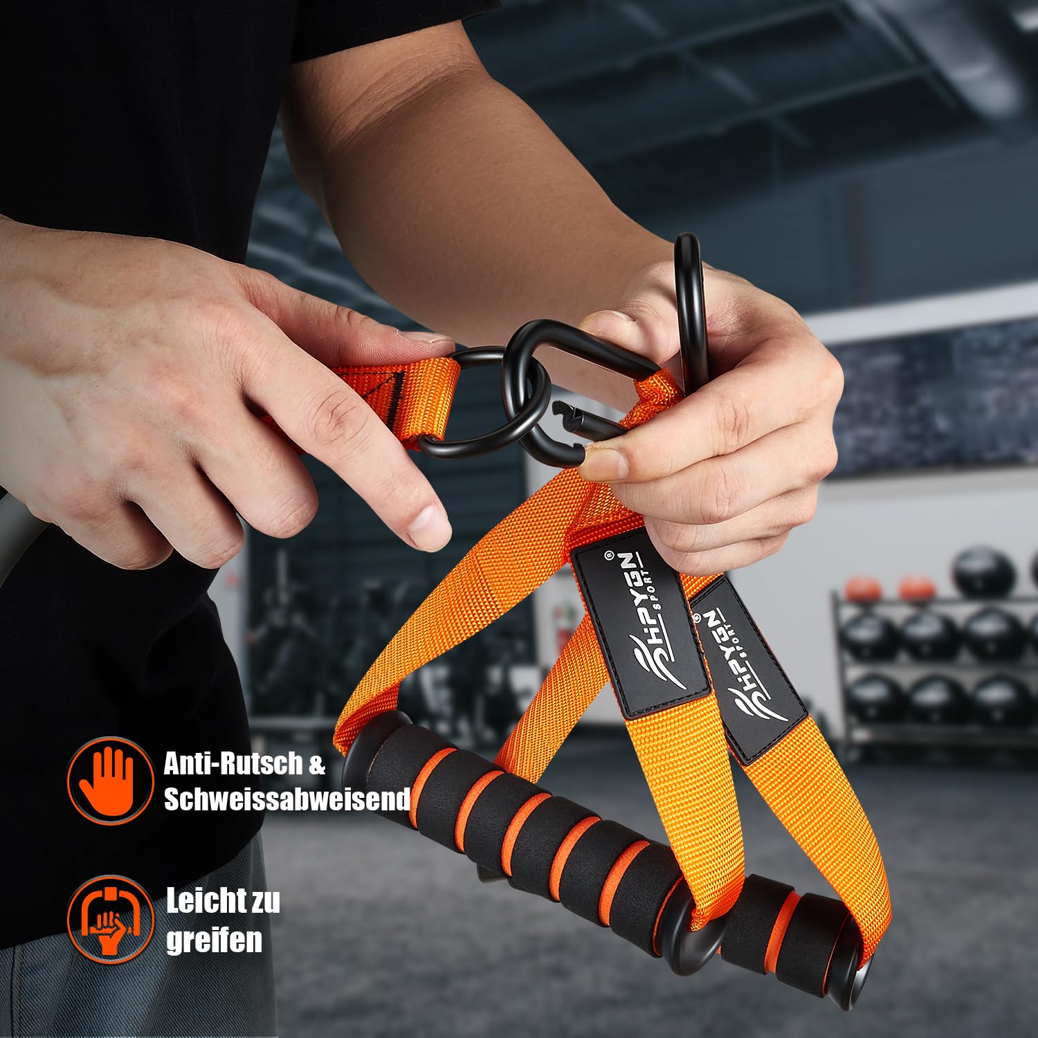 HPYGN 300lbs, fasce di resistenza per fitness, fasce di resistenza, set di fasce di resistenza con maniglie, cinghie alla caviglia e ancoraggio, zaino portatile, per interni, palestra e attività