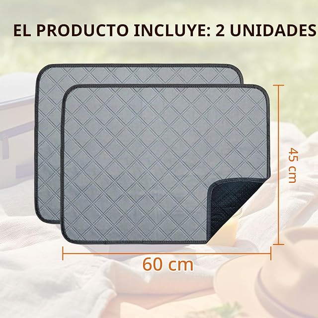 Foto 2 de 7 de Poraceous 2 Piezas Alfombras Lavables para Perros, Empapadores para Perros