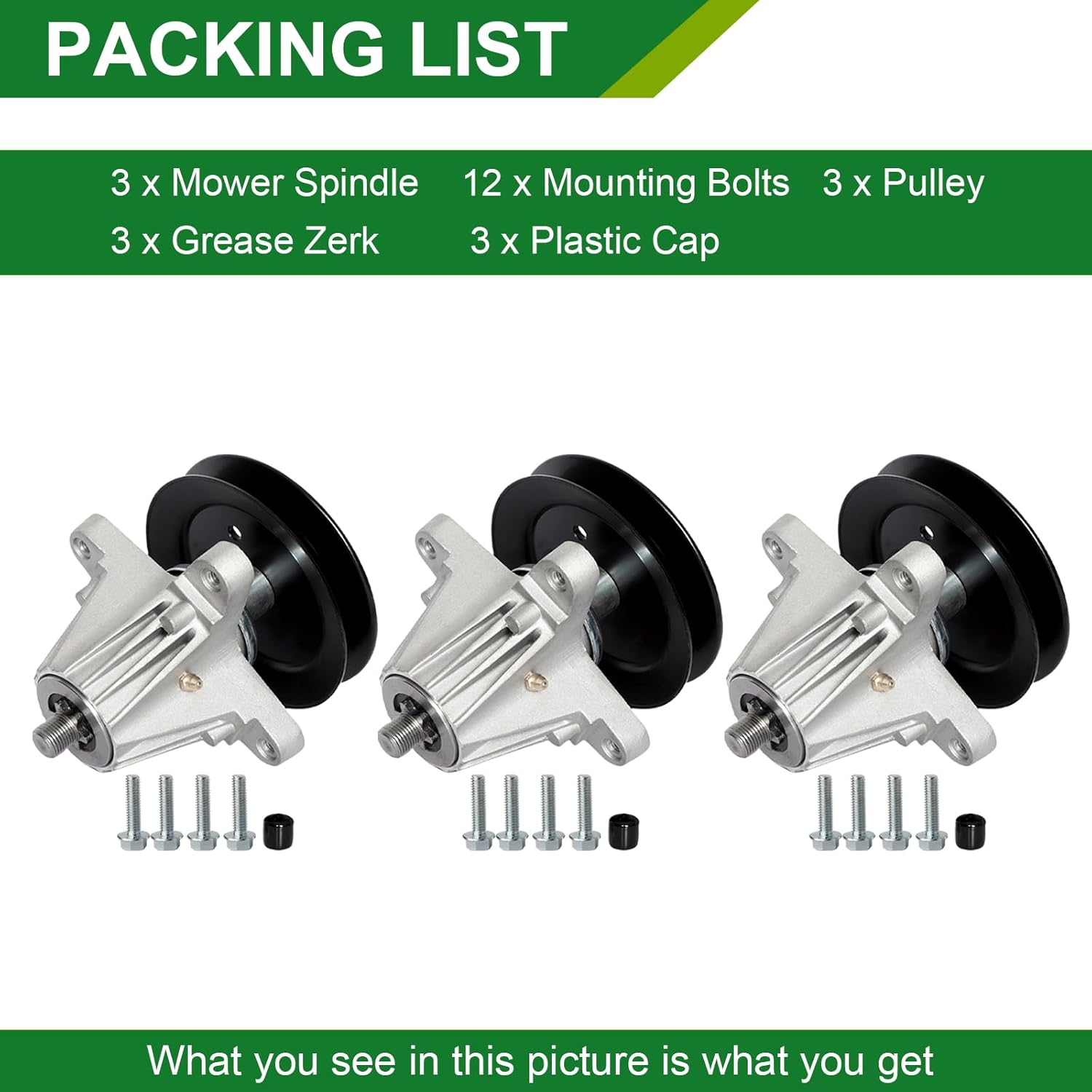 618-06981 918-06981 Spindle Assembly - Fits 50 Inch Mower Decks Cub Ca det XT1-LT50 XT2-LX50 XT1 LT50 XT2 LX50 MTD Columbia CYT5023SE Troy Bilt TB2350 (3-Pack)