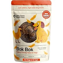 LITTLE CHONK Dog Training Treats for Dogs | Certified Organic Dog Treats Small Dogs, Made with Real Chicken | Low Calorie & High Protein for Dogs of All Ages | No Artificial Flavors | USA Made 6oz