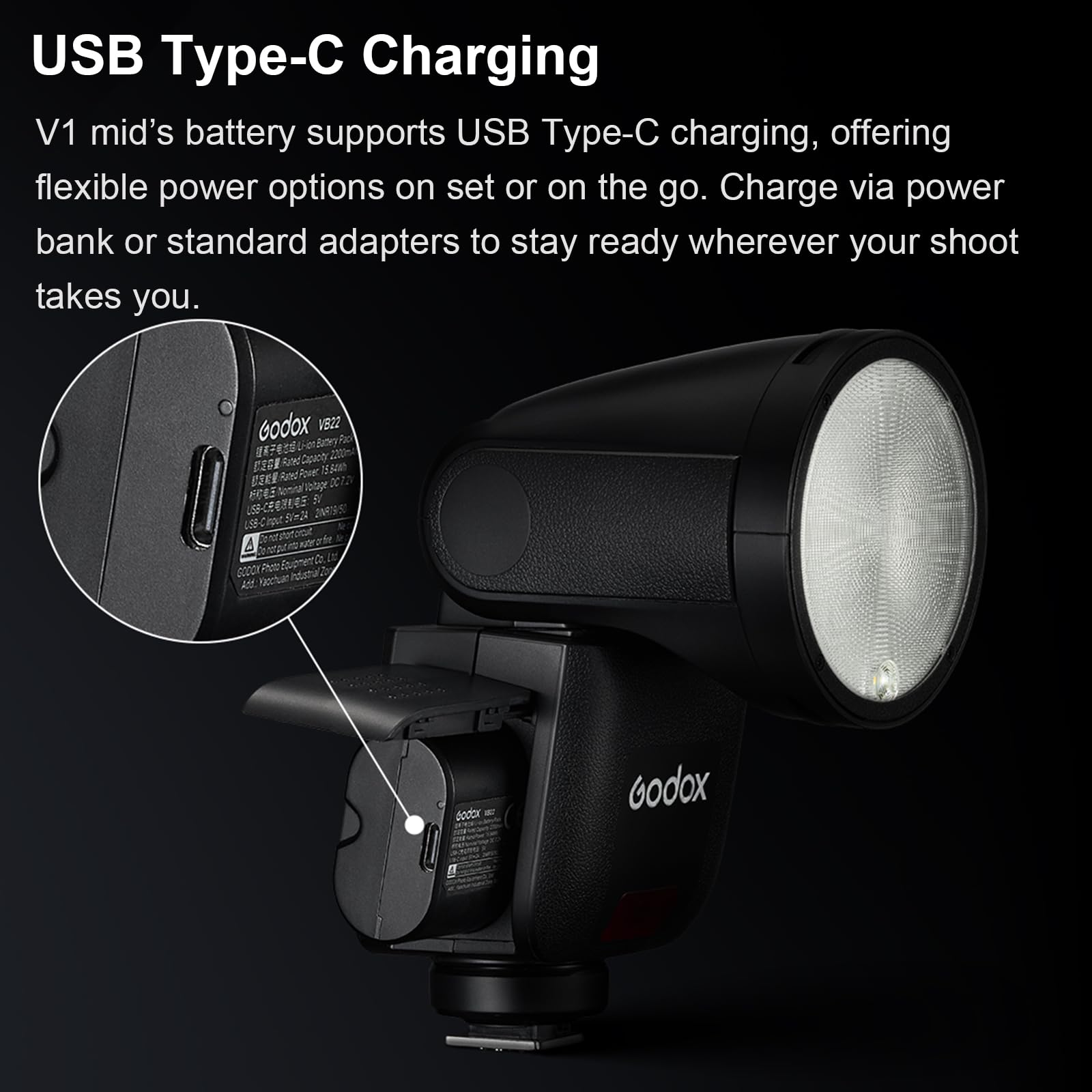GODOX V1mid-N V1 MID N Flash per Fotocamera Nikon,55Ws FlashTTL a Testa Rotonda,Oltre 650Flash,2.4 GHz HSS 1/8000s,Flash V1midN per Nikon Z6III Z50II Z50 Zfc Z6II Z30 Z6 Z50II Z7II Z8 Z9 D3500 D850