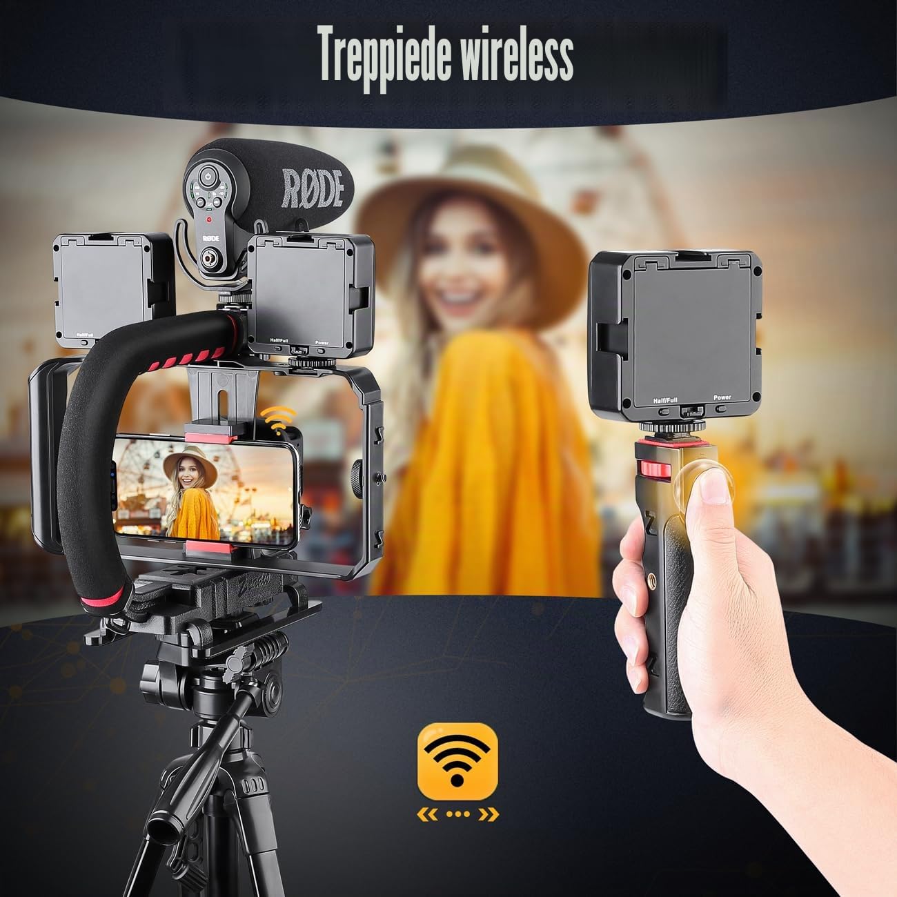 Zeadio Stabilizzatore video portatile per videocamera d’azione con supporto video per smartphone per tutte le videocamere d’azione, videocamere e smartphone