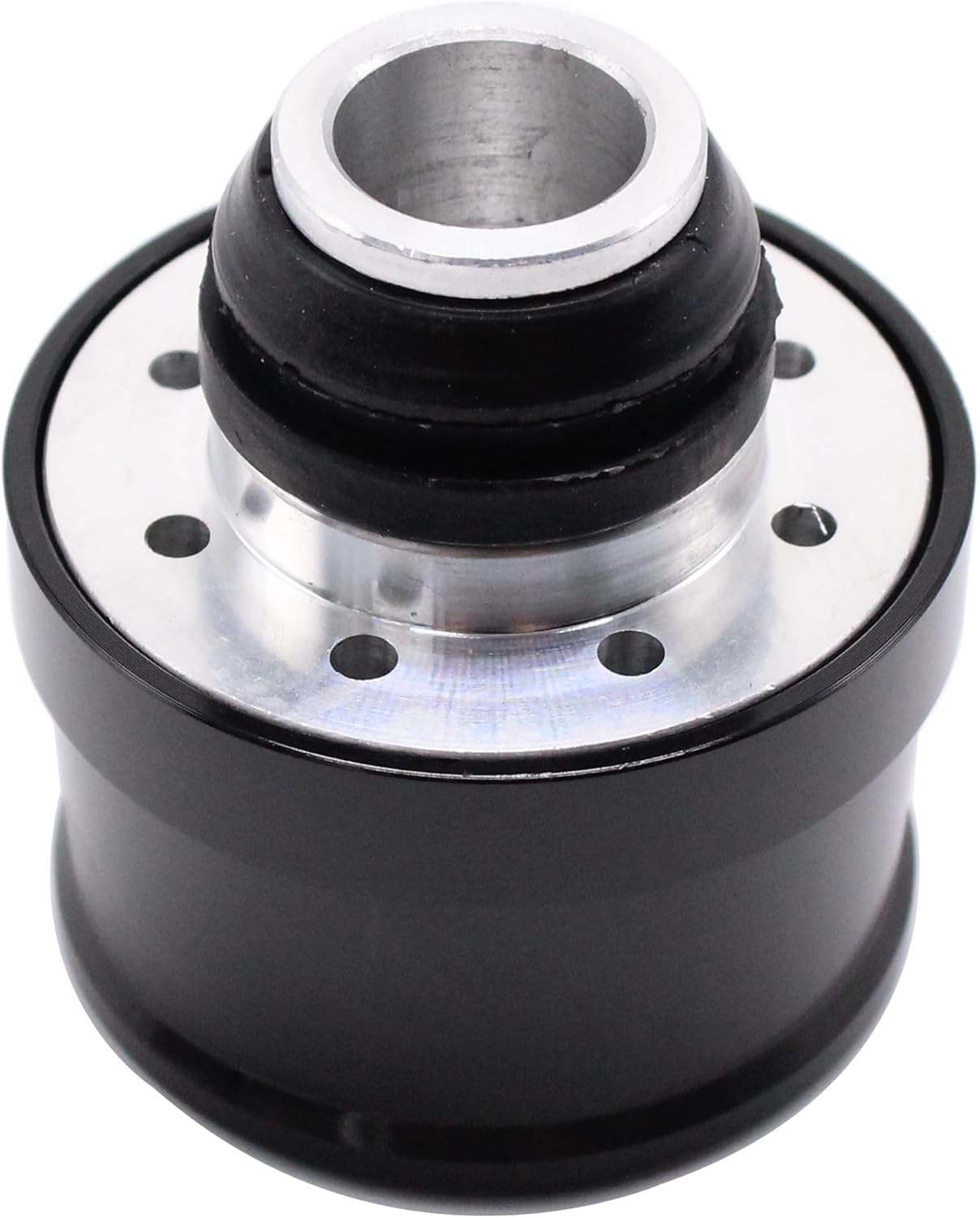 Black Aluminum Ball Milled Valve Cover Breather Cap Push-in 1" Neck Chevy SBC Ford 302 350 454