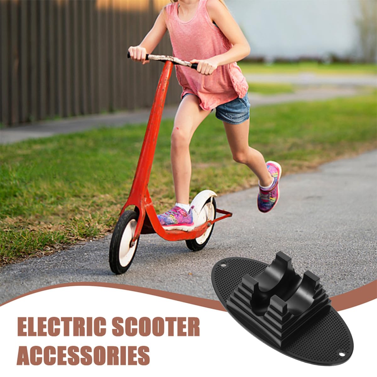 GANAZONO Support de Sol pour Scooter Lot de 3 en Polycarbonate Antidérapant Noir, Bases de Support Stables pour Roues de Trottinette, Station de Stationnement Pratique pour Équipement