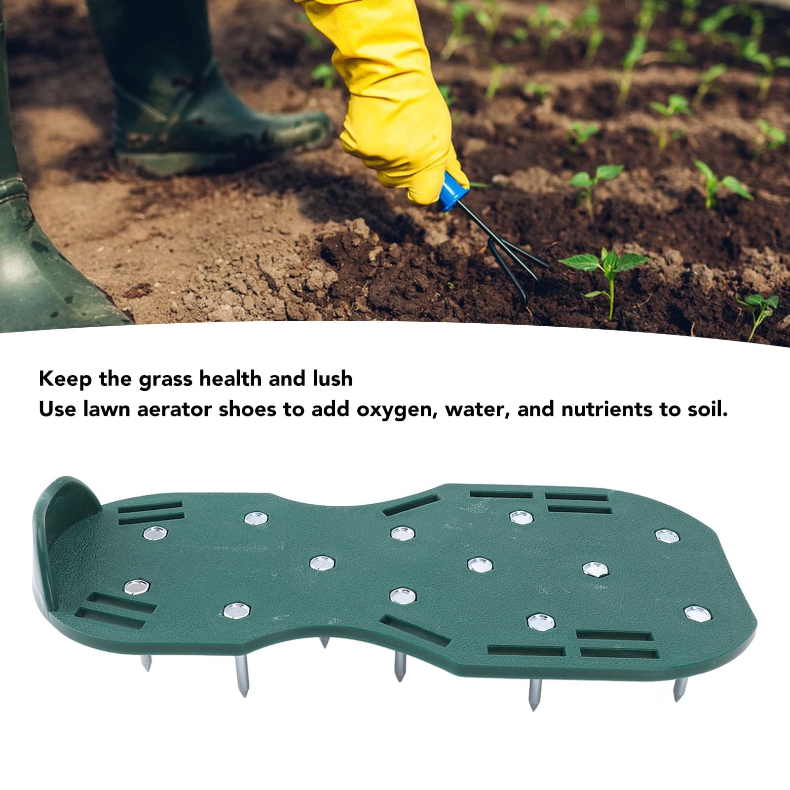 Lawn Aerator Shoes Adjustable NonSlip with 3 Removal Tools Grass Aerator Spike Garden Sandals