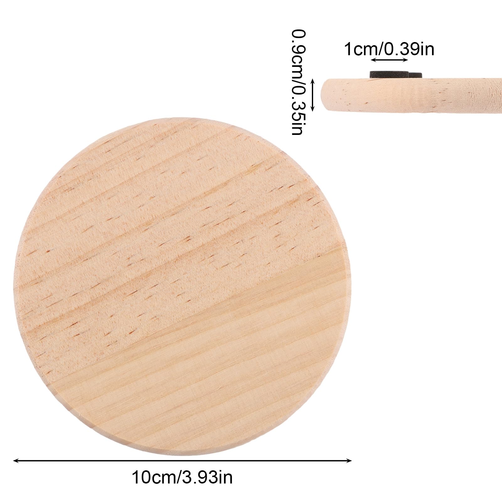 5ARTH Tondo Legno Grezzo - 10 Pz 9-10 cm Naturale Tronco Legno Preforato Dischi Legno per