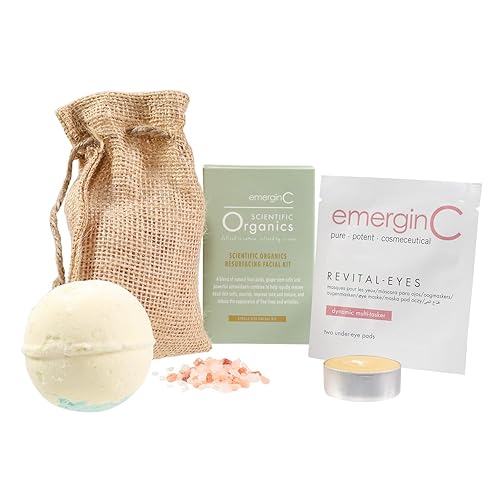 emerginC - Kit de spa de lujo para el hogar, Scientific Organics, juego de 5 piezas para el cuidado de la piel + cuidado personal, kit facial de