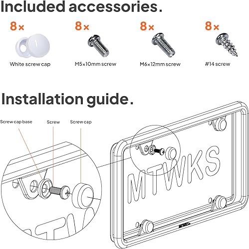Miniatura 7 de MTWKS Marco de matrícula de plástico transparente de policarbonato de alta calidad, universal, Estados Unidos, Canadá, México, soporte para placa de