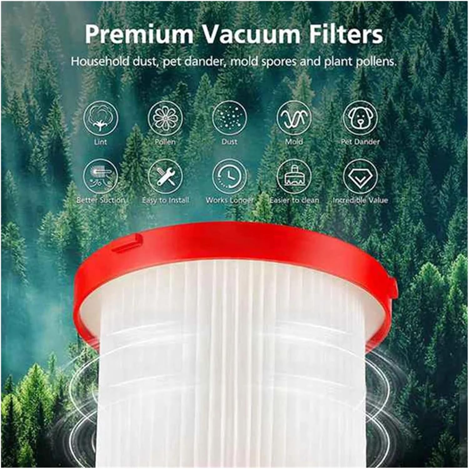 A25I-Wet/Dry Vacuum HEPA Replacement Filter,49-90-1900 Vacuum Cleaner Parts Accessories Kit 2 Pack