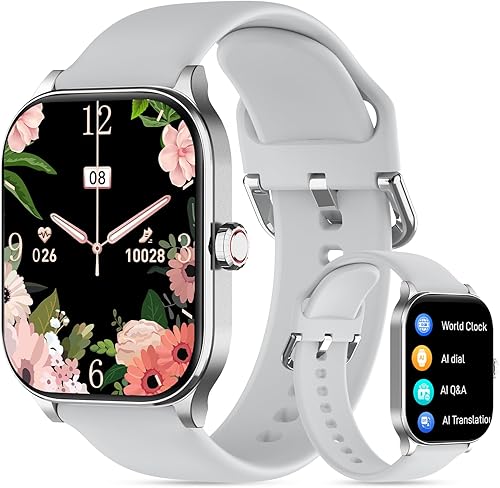 Miniatura 1 de Reloj inteligente para mujeres y hombres con texto y llamadas, nuevos relojes inteligentes con IA 2025 con monitor de frecuencia cardíaca,