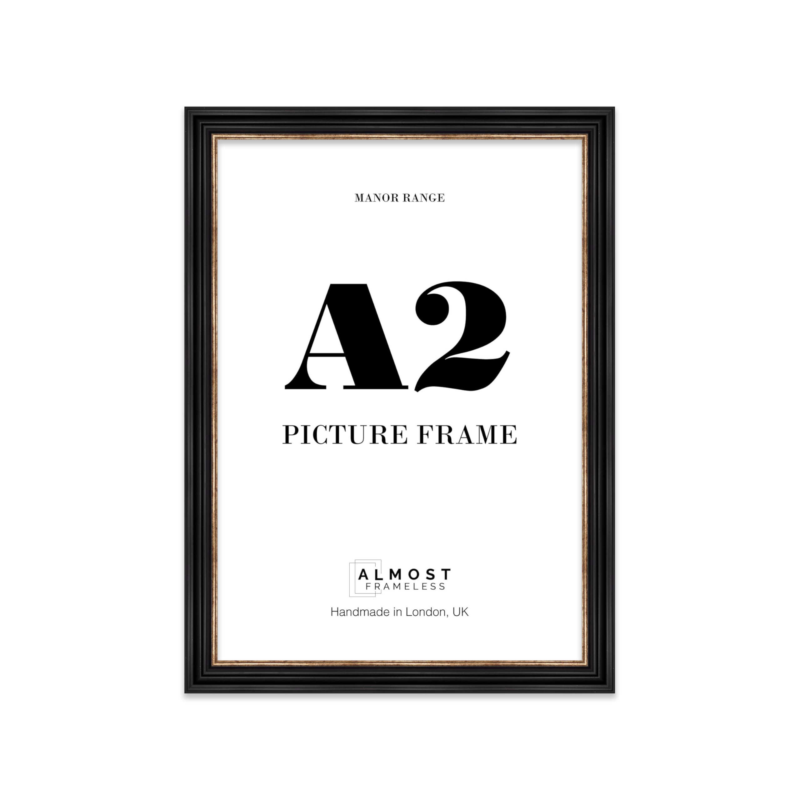 A2 Picture Frame, Display A2 Pictures (41.9 x 59.4cm) - Black & Gold Timeless 42mm Edge Antique-Inspired Home Accessories - 1 Pack โ image 1