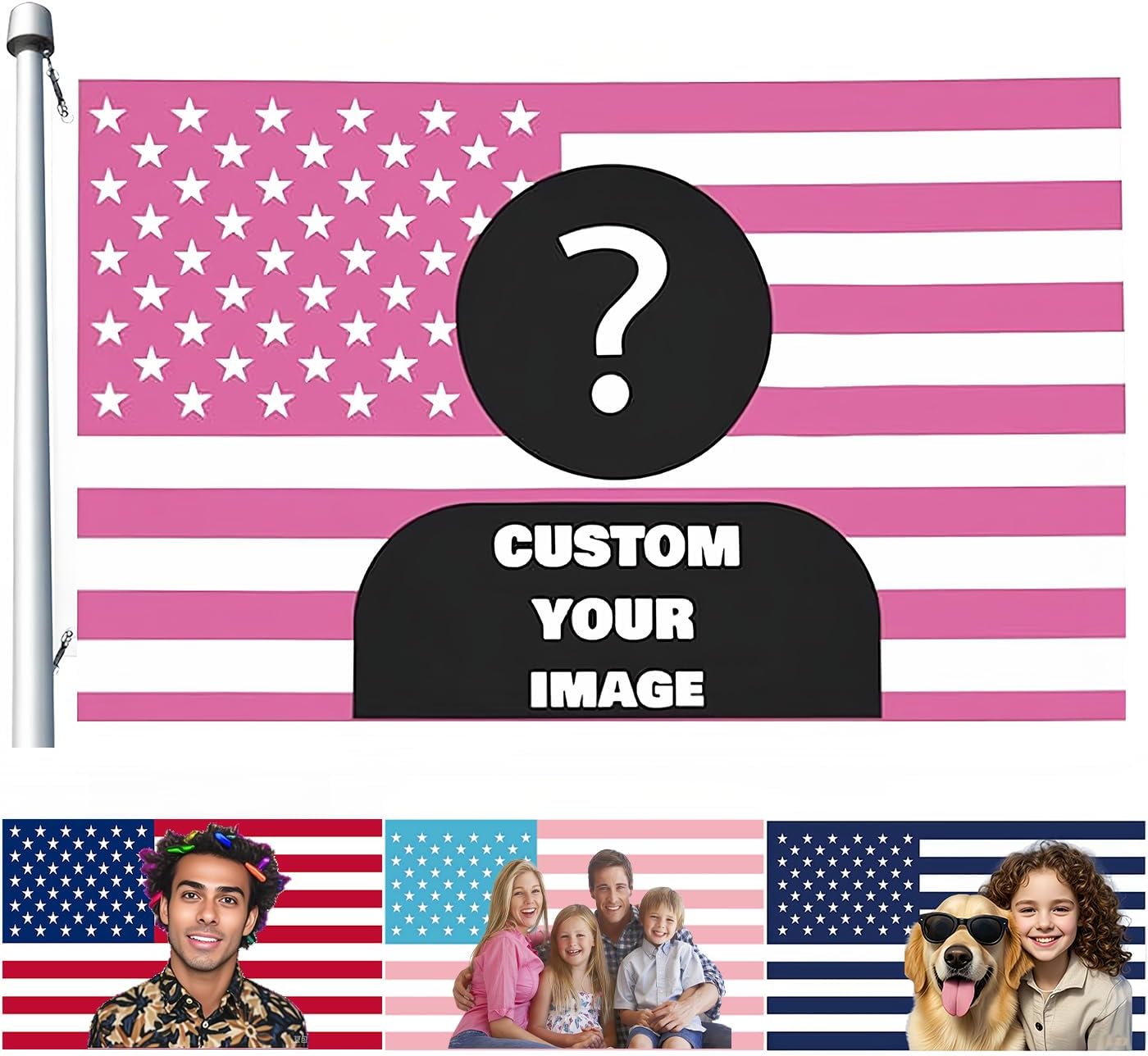Custom Flag Design Your Photo/Logo/Text,Personalized Flags Double Sided,For Decorate Garden Rooms Clubs Concerts University -2x3ft/3x5ft/4x6ft/5x8ft
