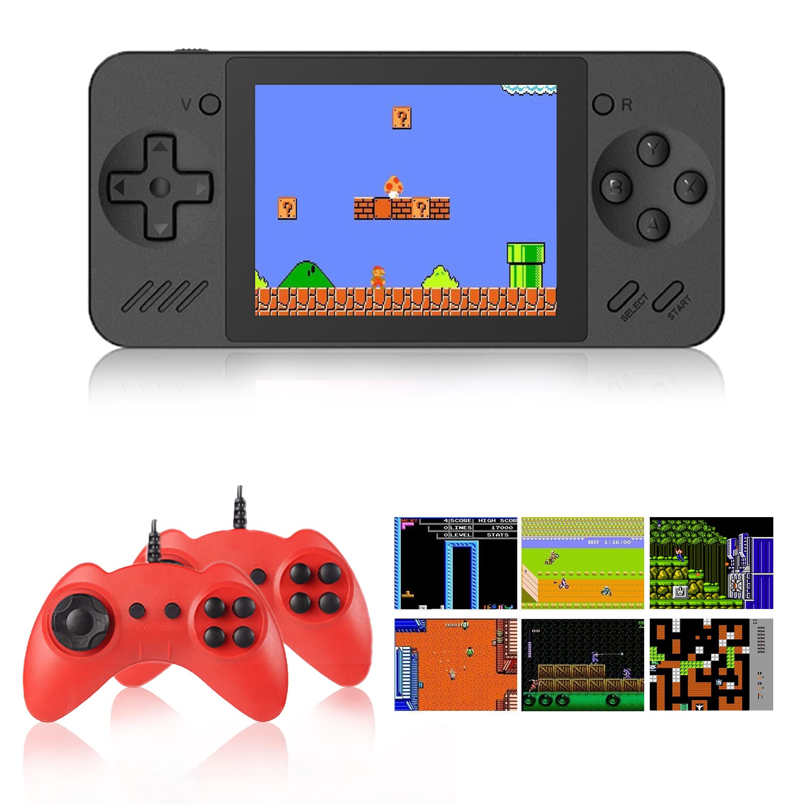 Amazon.com: SUPGOLD 600 in 1 Handheld Game Console, Portable Retro Mini Game  Player, 3.5-Inch Color Screen Handheld Gameboy, Support TV& Two Players  5000mAh Rechargeable Battery, Gift for Kids and Adults-Black : Toys