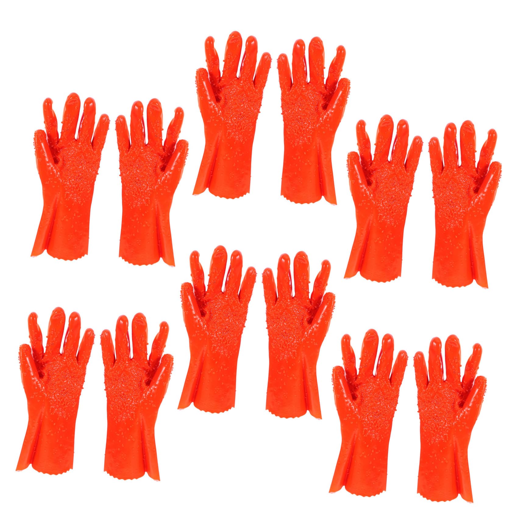 UKCOCO Guantes Impermeables de Pvc Naranja, 6 Pares para Trabajo