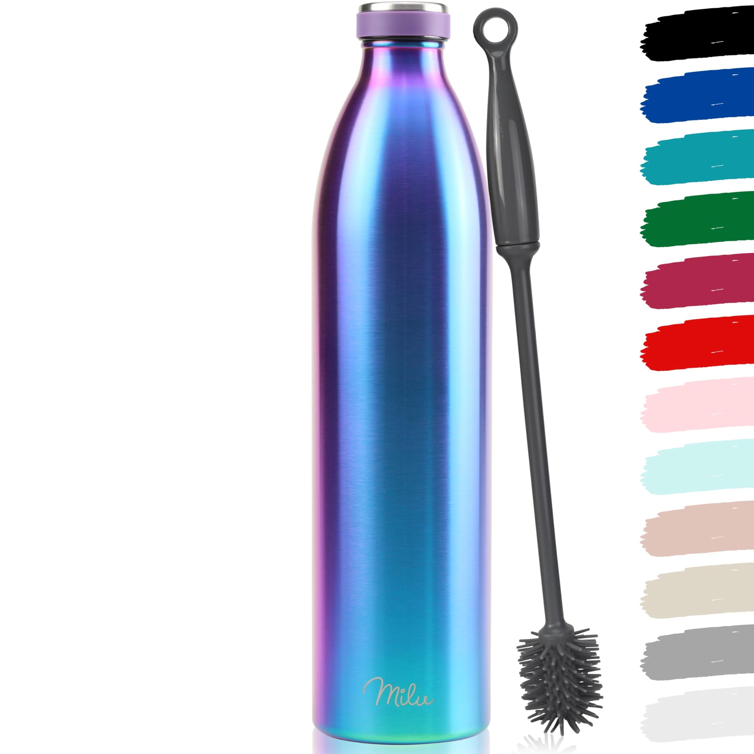 Milu Stainless Steel Drinking Bottle 350 ml - Insulated Thermo Flask for Water - Leak Proof, Insulated and Double Walled, Carbonated (Grey, 350 ml) — view 9