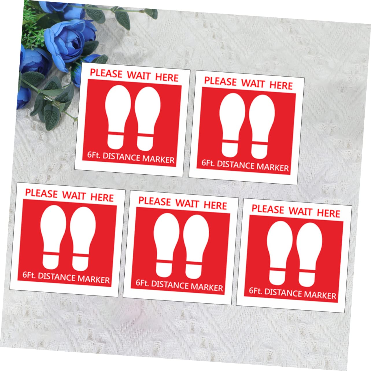 SUPVOX Sticker Pack for Social Distancing 5 Sheets School Public Space Decals Self-Adhesive PVC Wall Adhesive for Safety