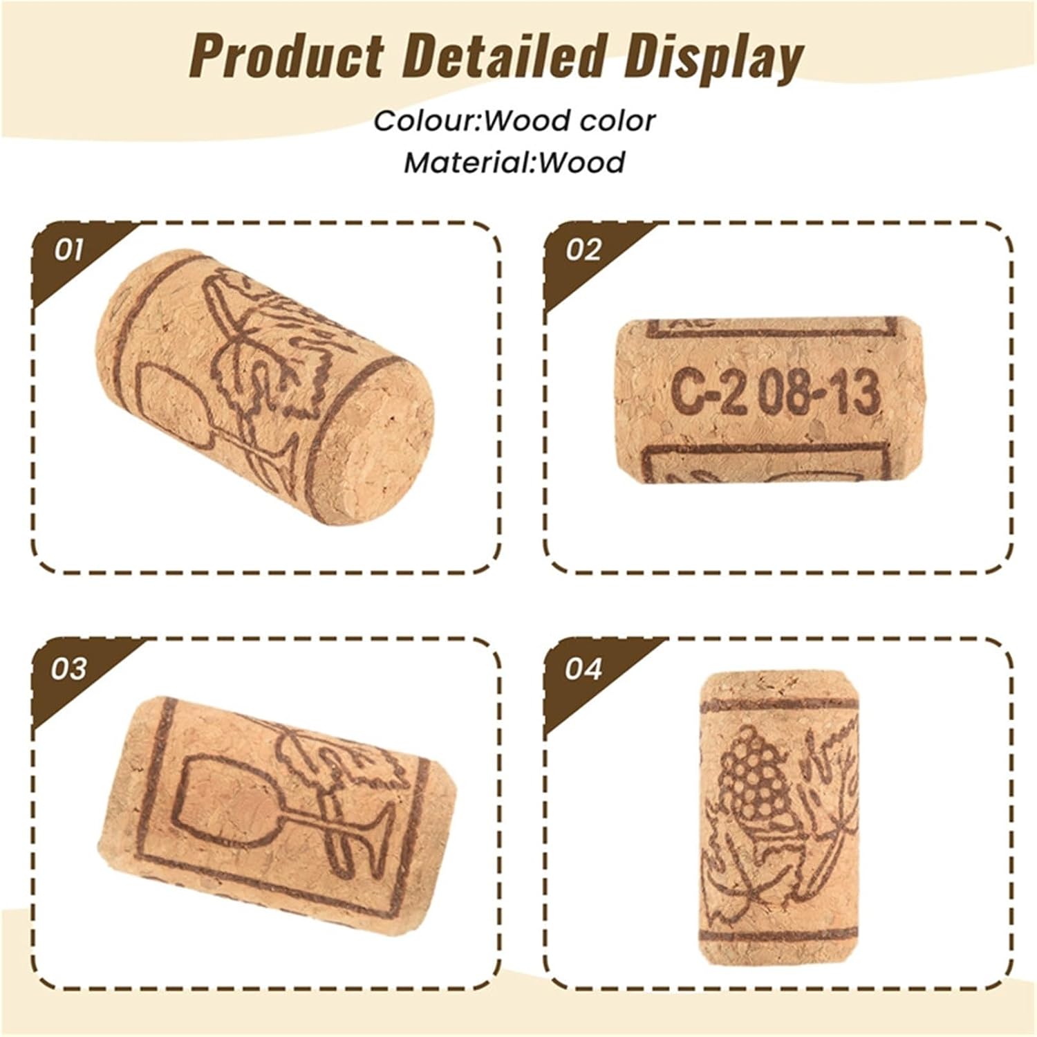 Natural Wood Wine Corks 60Pcs Wine Corks Wooden Cork Bottles Decoration