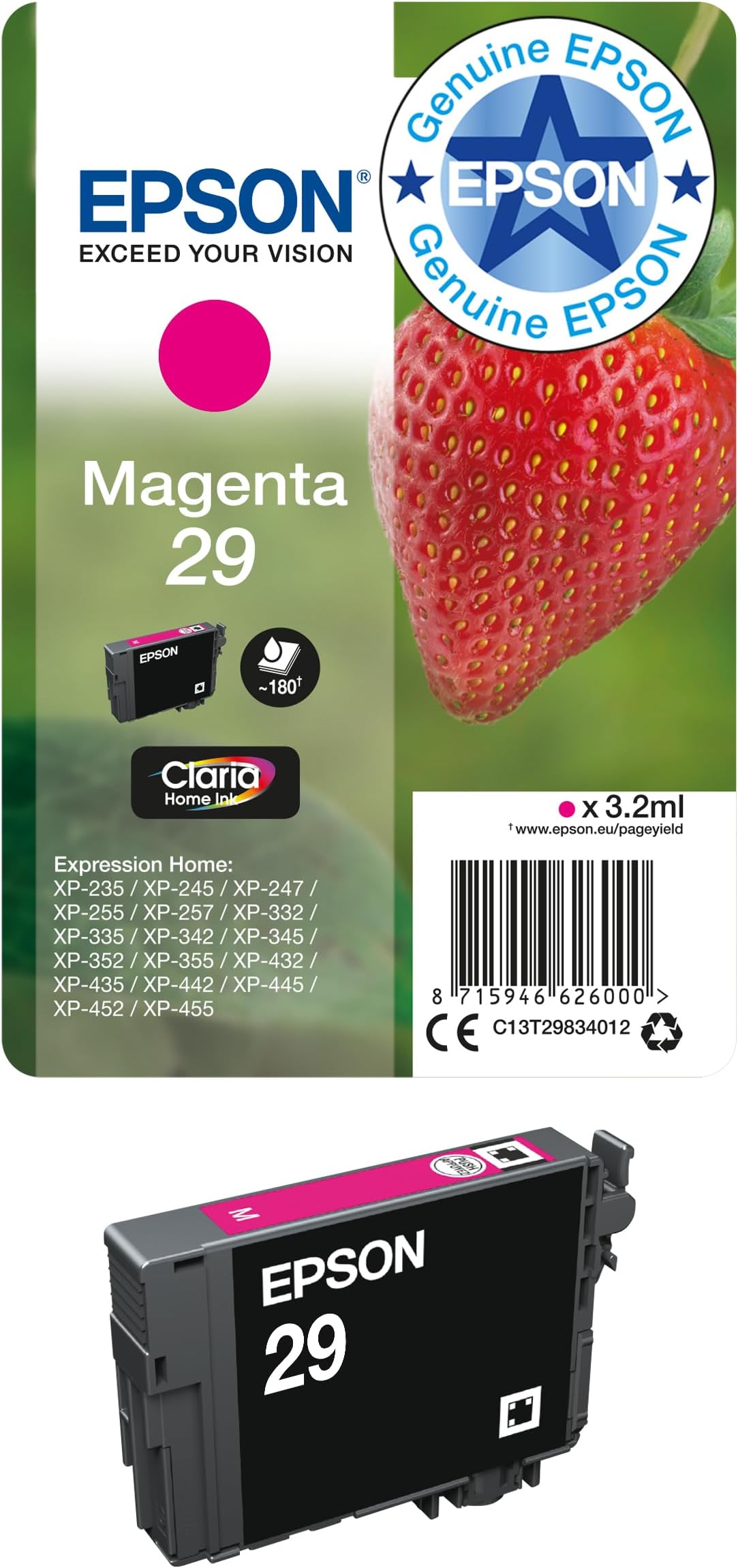 EPSON Strawberry Ink Cartridge for Expression Home XP-445 Series - Magenta