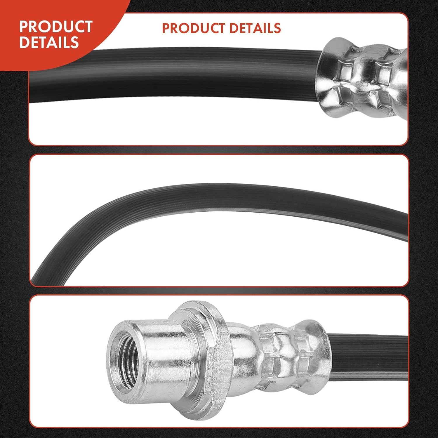 A-Premium Rear Driver and Passenger Brake Hydraulic Hoses Compatible with Select Suzuki Models - Grand Vitara 2009 2010 2011 2012 2013 - Replace# 5157077K00, 5158077K00(Pack of 2)