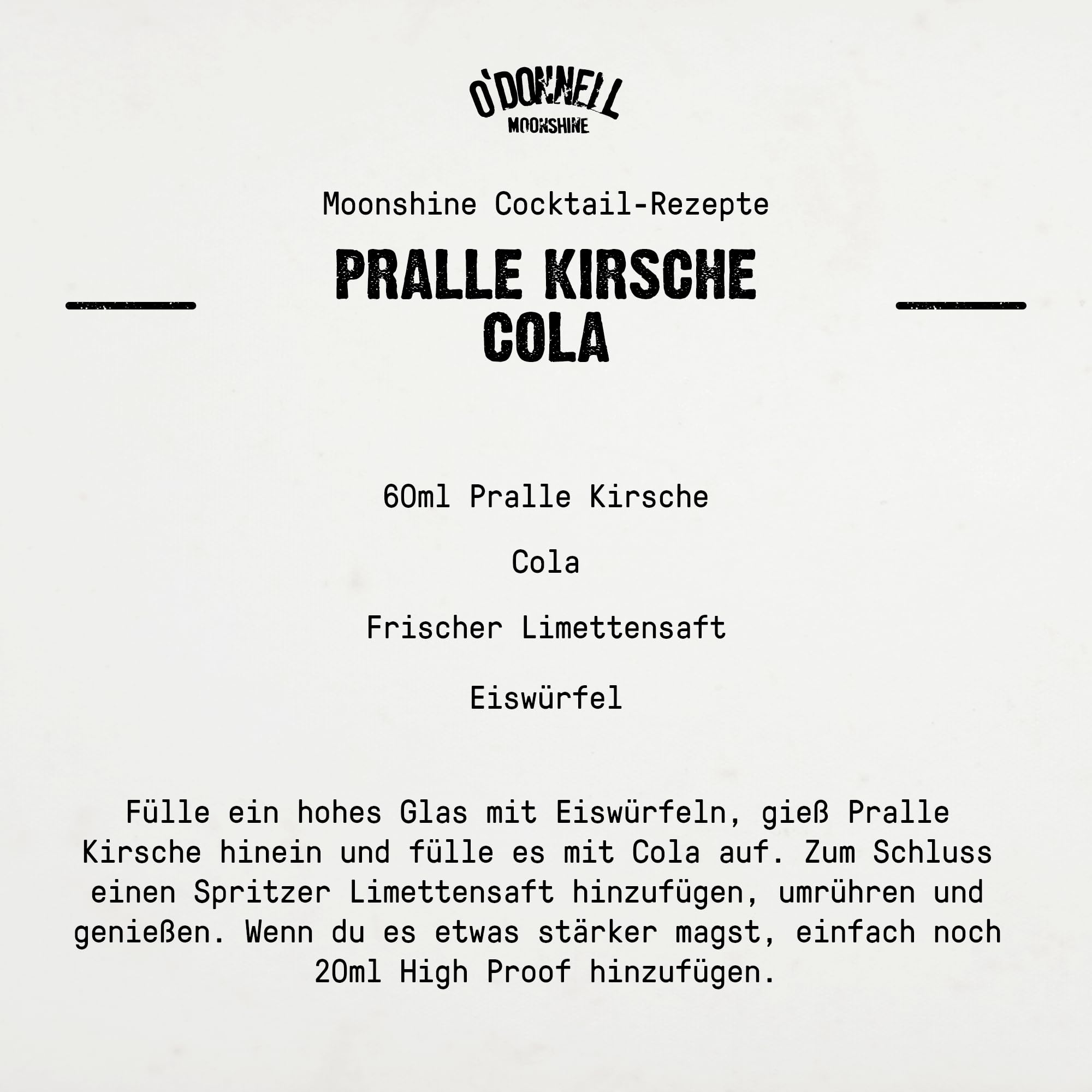O’Donnell Moonshine Pralle Kirsche Likör (700ml) + Ausgießer – Premium Kirschlikör mit fruchtiger Kirsche & Vanille – Ideal pur oder für Cocktails – 20% Alkohol im Original Mason Jar – Made in Berlin