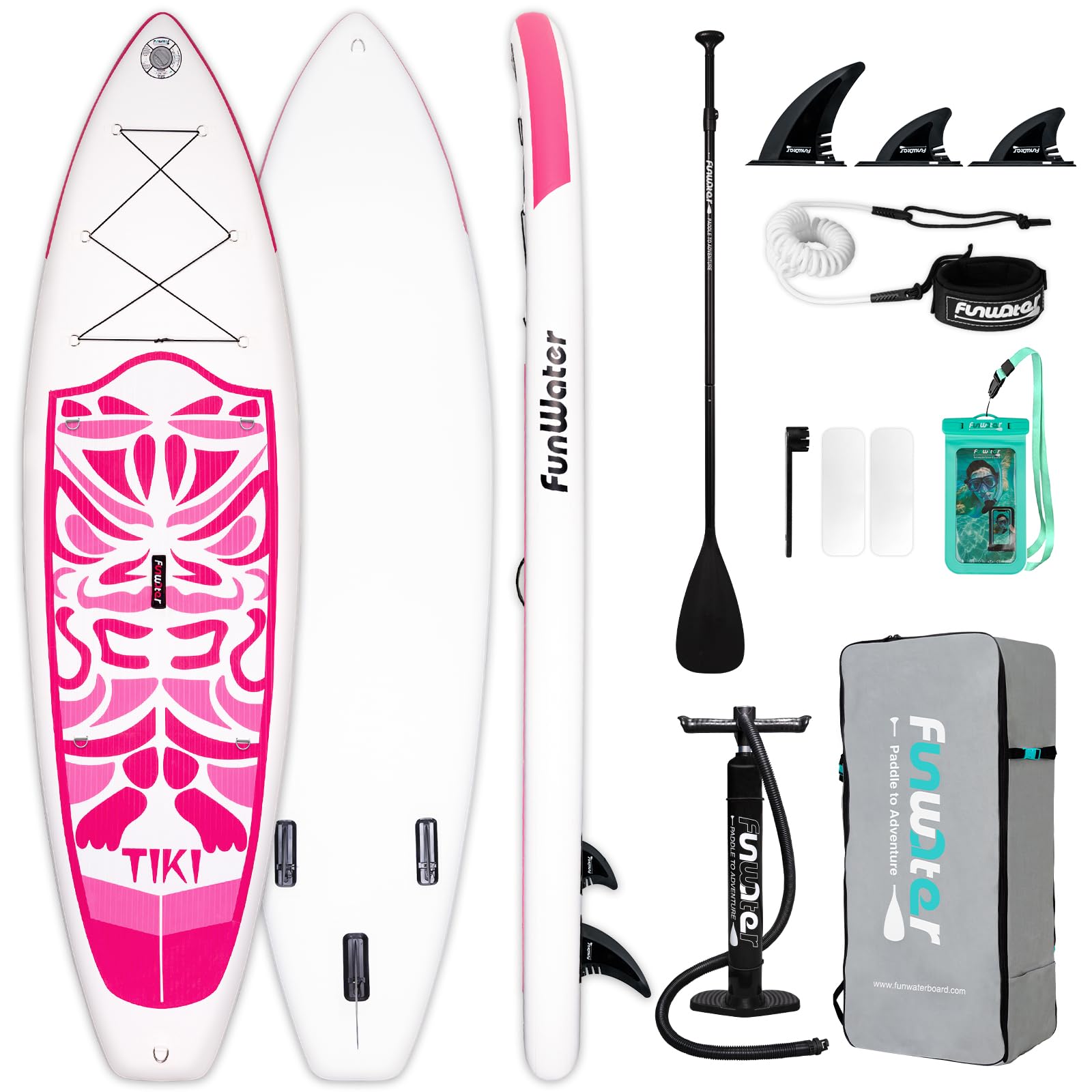 FunWater Tavola SUP Gonfiabile Surf Paddle Board Inflatable, Ultralight SUP per tutti i livelli con Due Accessori Tipo