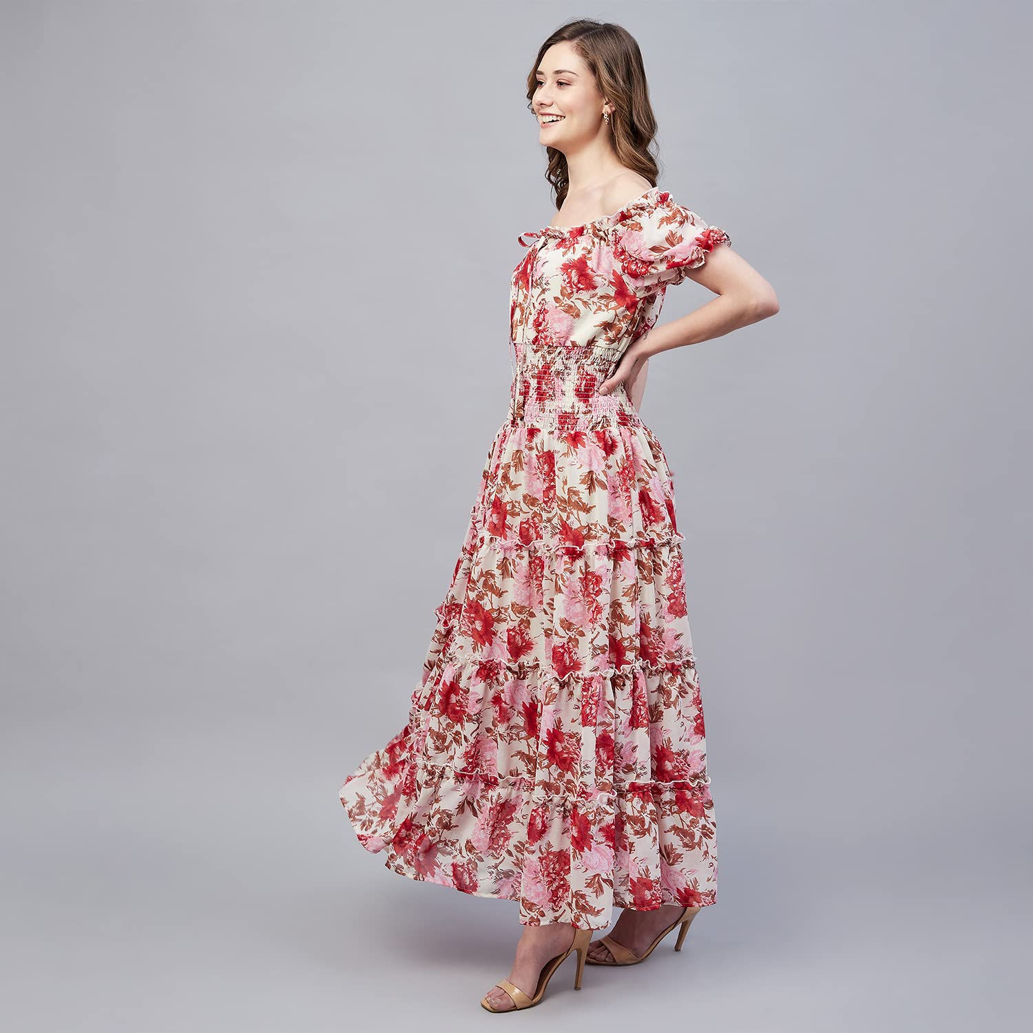 Rare Women's Regular Fit Dress (Ep7546A_Beige Xs)