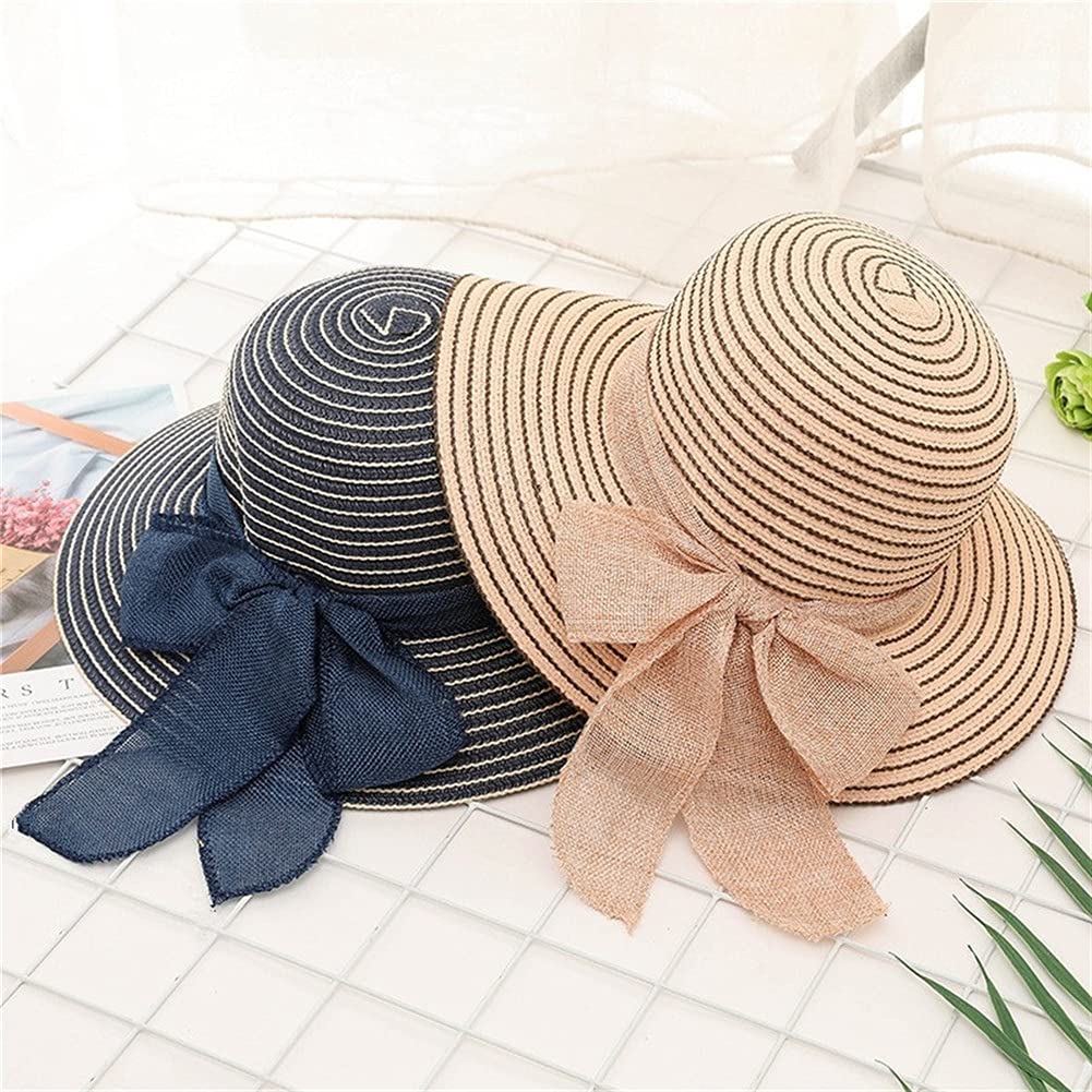 Beach Vacation Fashion Womens Sun Hats Bowknot Visor Caps Hand Made DIY Straw Summer Casual Shade Hat