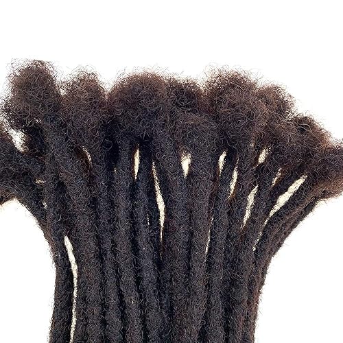 Miniatura 2 de YONNA Extensiones de rastas de cabello humano, 60 rastas hechas a mano (0.2in) de ancho, color marrón oscuro #2