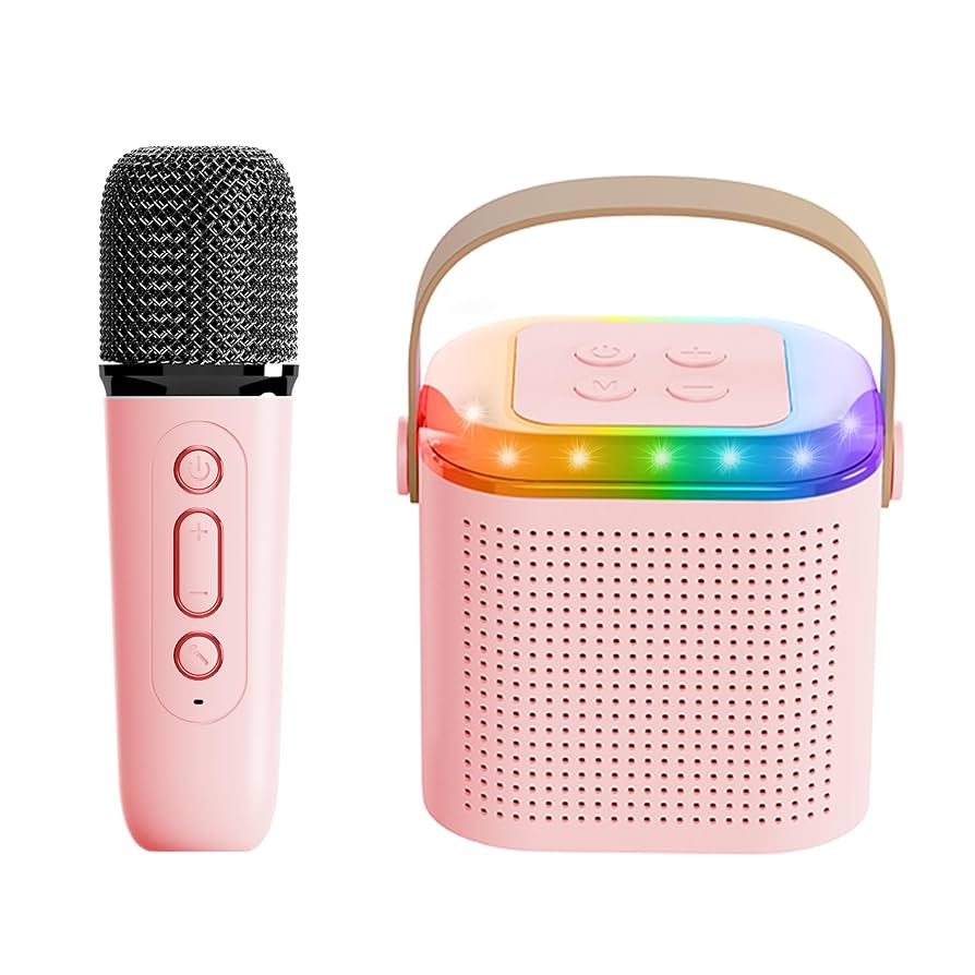 CYY Mini Karaoke Machine For Kids, Portable Karaoke With 2 Wireless
