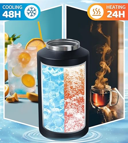 Miniatura 4 de Jarra de Agua de Galón, Botella de Agua Aislada, Jarra de 1 Galón con Asa, Botella de Agua Grande de Acero Inoxidable de 128 oz de Boca Ancha de