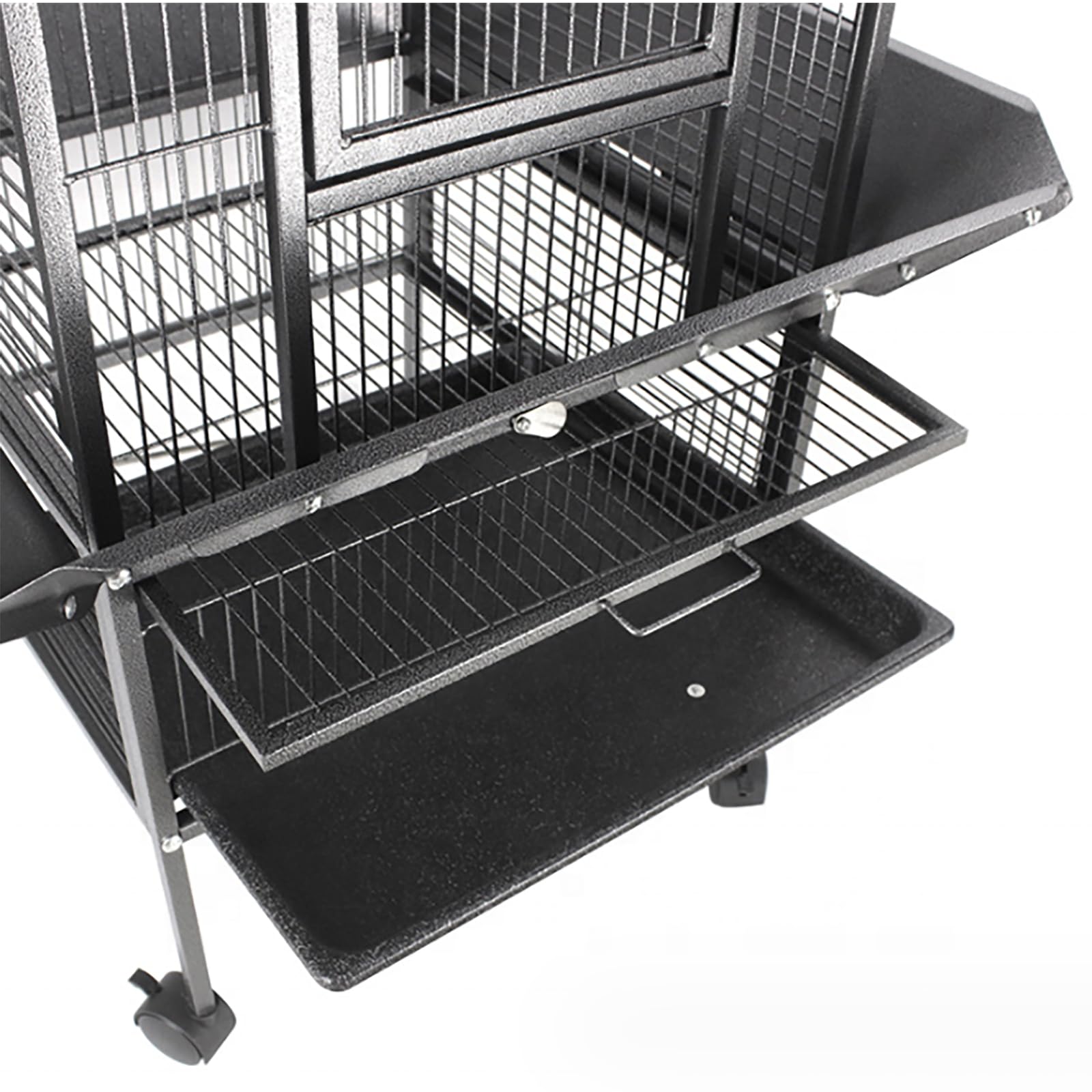 Multifunktionaler 61-Zoll-Papageien-Vogelkäfig, großer Vogelkäfig aus Metall, geeignet für Verschiedene Vögel Wie Papageien, Schwarz