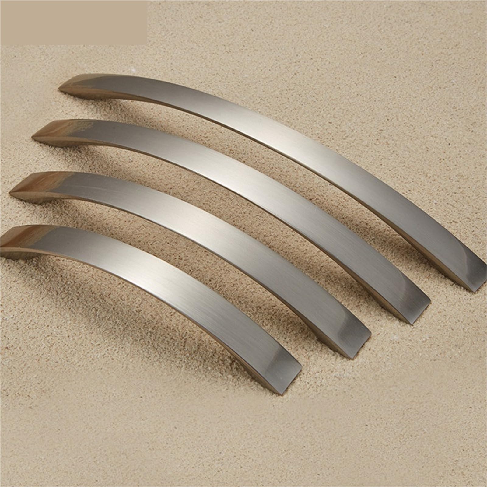 4 Pcs Brushed Silver Aluminum Alloy Kitchen Door Handles Cabinet Drawer Knobs Wardrobe(128mm)