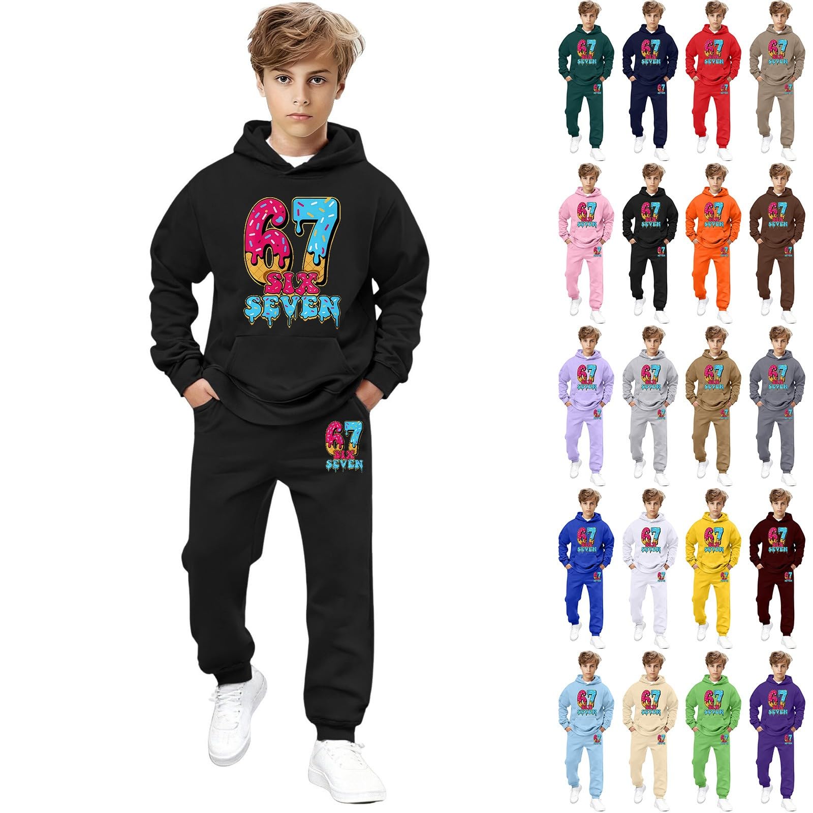Jogginganzug Kinder Jungen Trainingsanzug Teenager Hoodie Mädchen Kapuzenpullover Unisex Jogginghose Set Hausanzug Teenager Jogginganzug Sport Kleidung Geschenk Sport Anzug Jungen Trainingsanzug