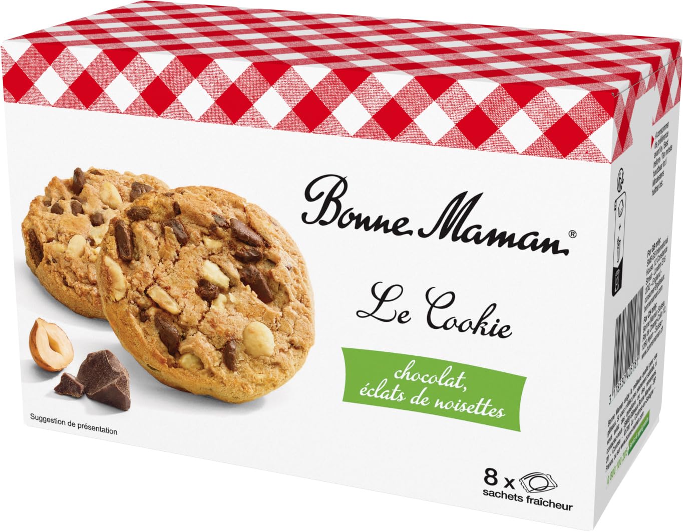 Bonne Maman - Galletas de Avellanas con Trozos Grandes de Chocolate - Paquete de 225 g