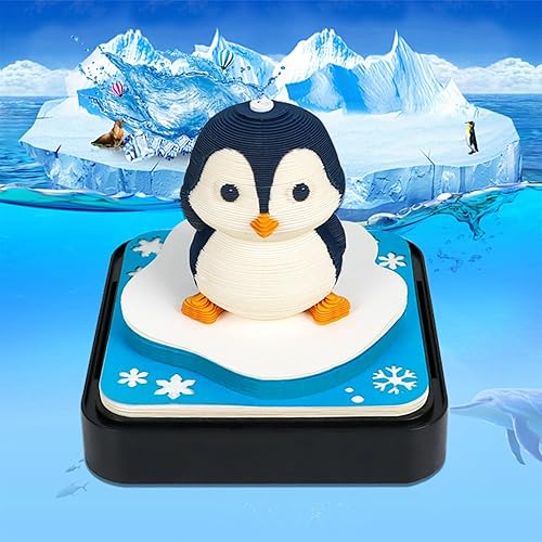 Miniatura 2 de Calendario 3D 2026, calendario de escritorio 2026, bloc de notas de arte de papel 3D con luces LED, calendarios creativos 3D de notas artísticas,