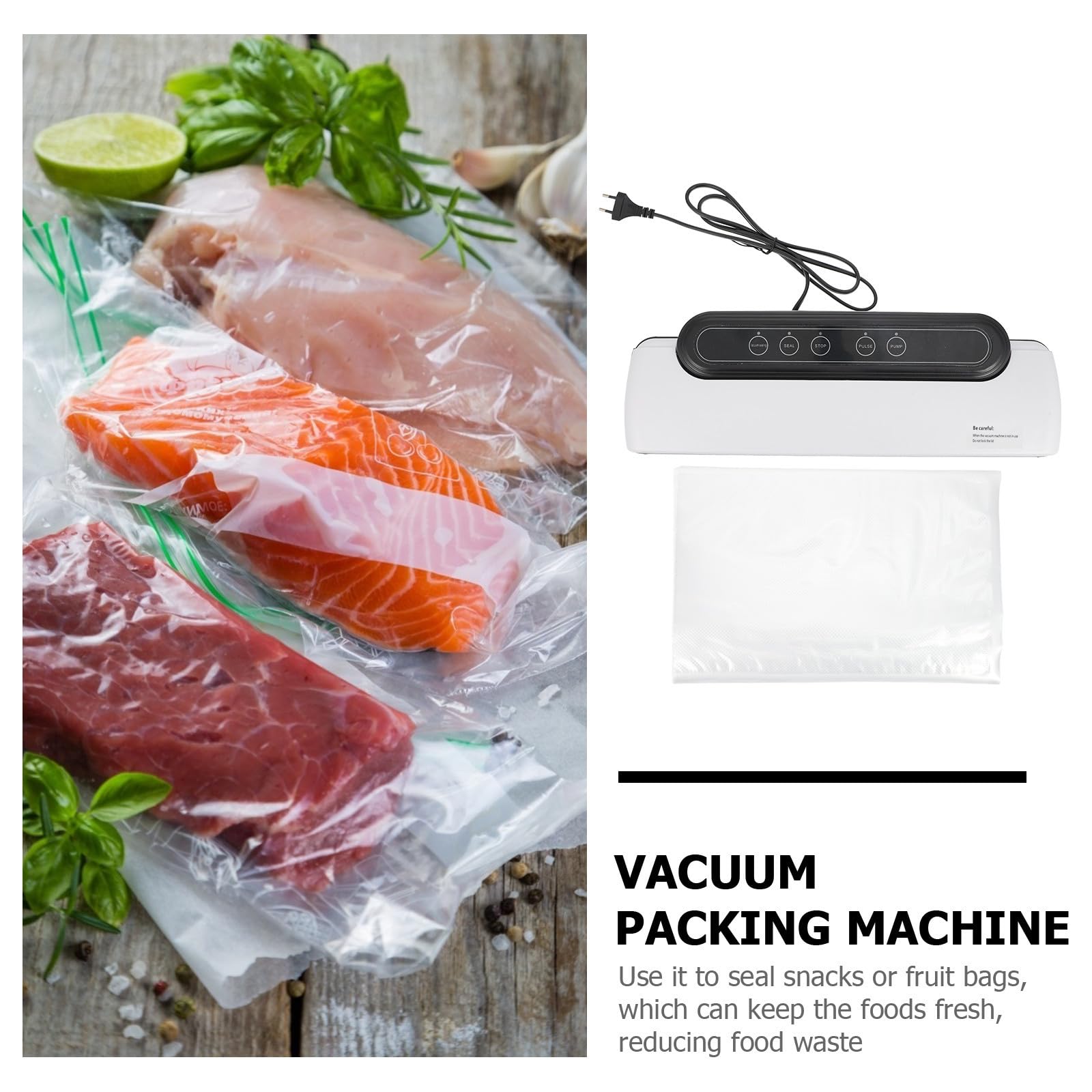 Sigillatrice Sottovuoto Abs Automatica per Alimenti, Macchina Piccola | Conservazione del Liquido Nutriente, Set 1 Pezzo, Uso in Negozi di Pesce e Carne
