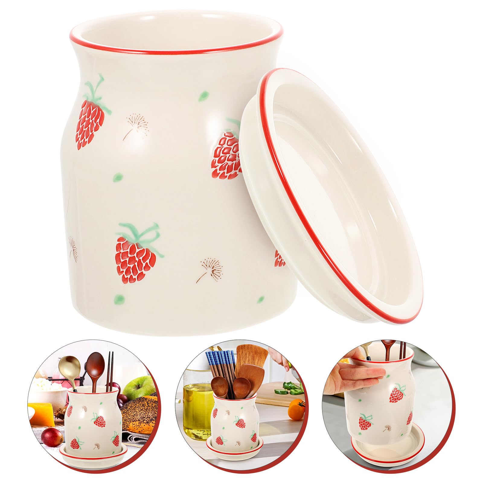 Keramik Essstäbchenhalter Besteckhalter für Küche Multifunktionaler Küchenutensilienhalter mit Abtropffunktion für Essstäbchen Löffel Gabeln Haushalts Organizer für Küchentisch