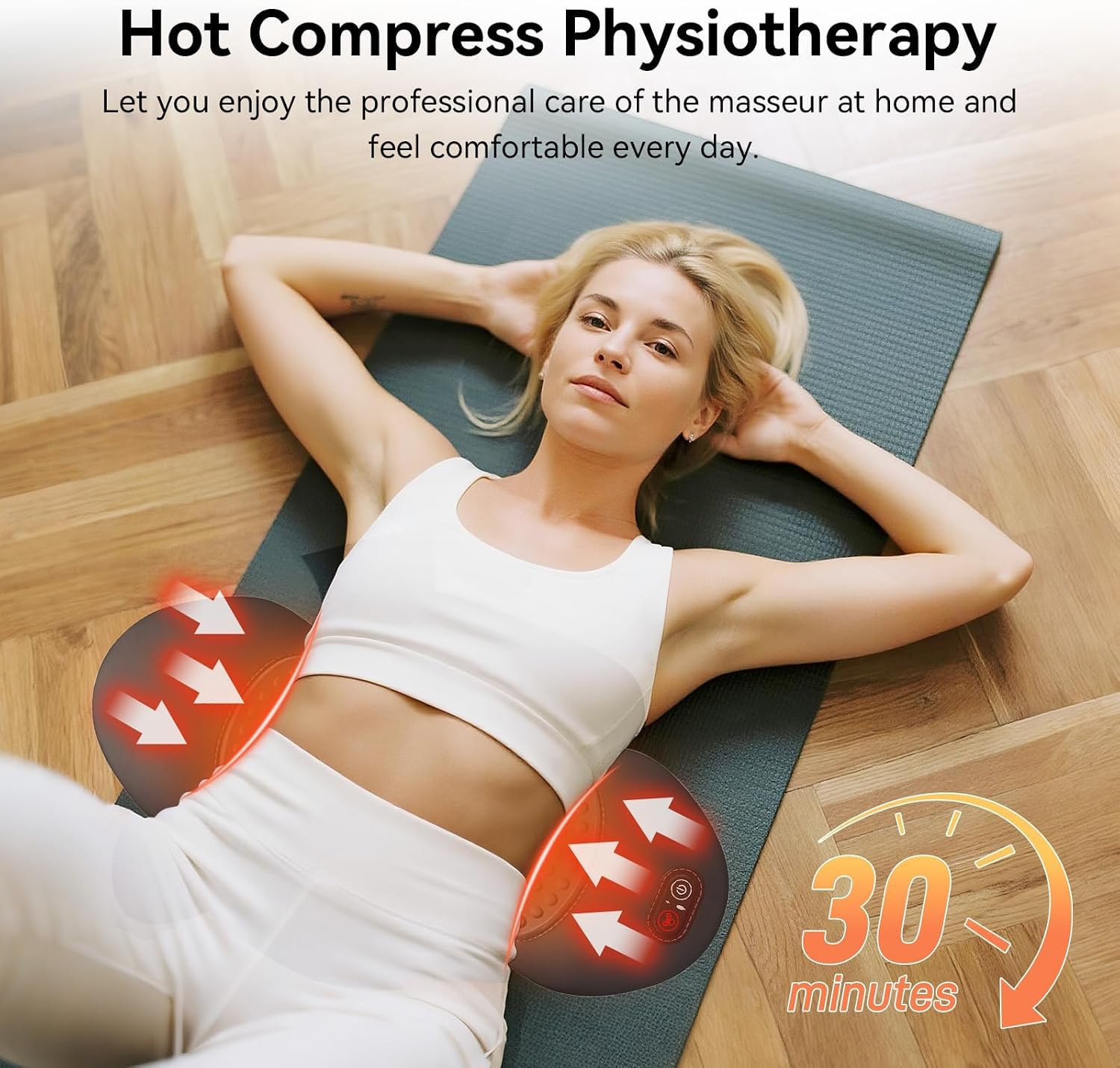 Masseur Lombaire et Sciatique 3 en 1 Chauffant, Vibrant & Traction 26° (Gris)