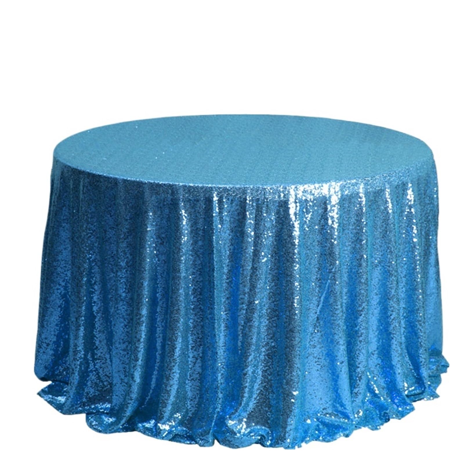 EKalgretrA Sequin Tablecloth Round Sequin Tablecloth Glitter Table Cloths for Wedding Bridal Party Decorations(Sky Blue,Round 60cm)