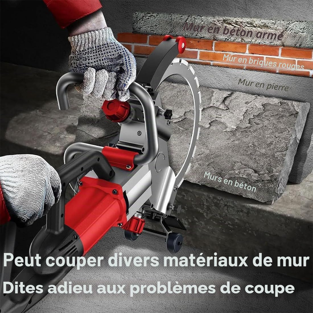 Scie À Béton Électrique 8800 W/9500 W,Scie Annulaire Haute Fréquence,Machine De Découpe Murale,Profondeur De Coupe 29 CM, Coupe sans Poussière,pour Couper Béton,Pierre,Brique