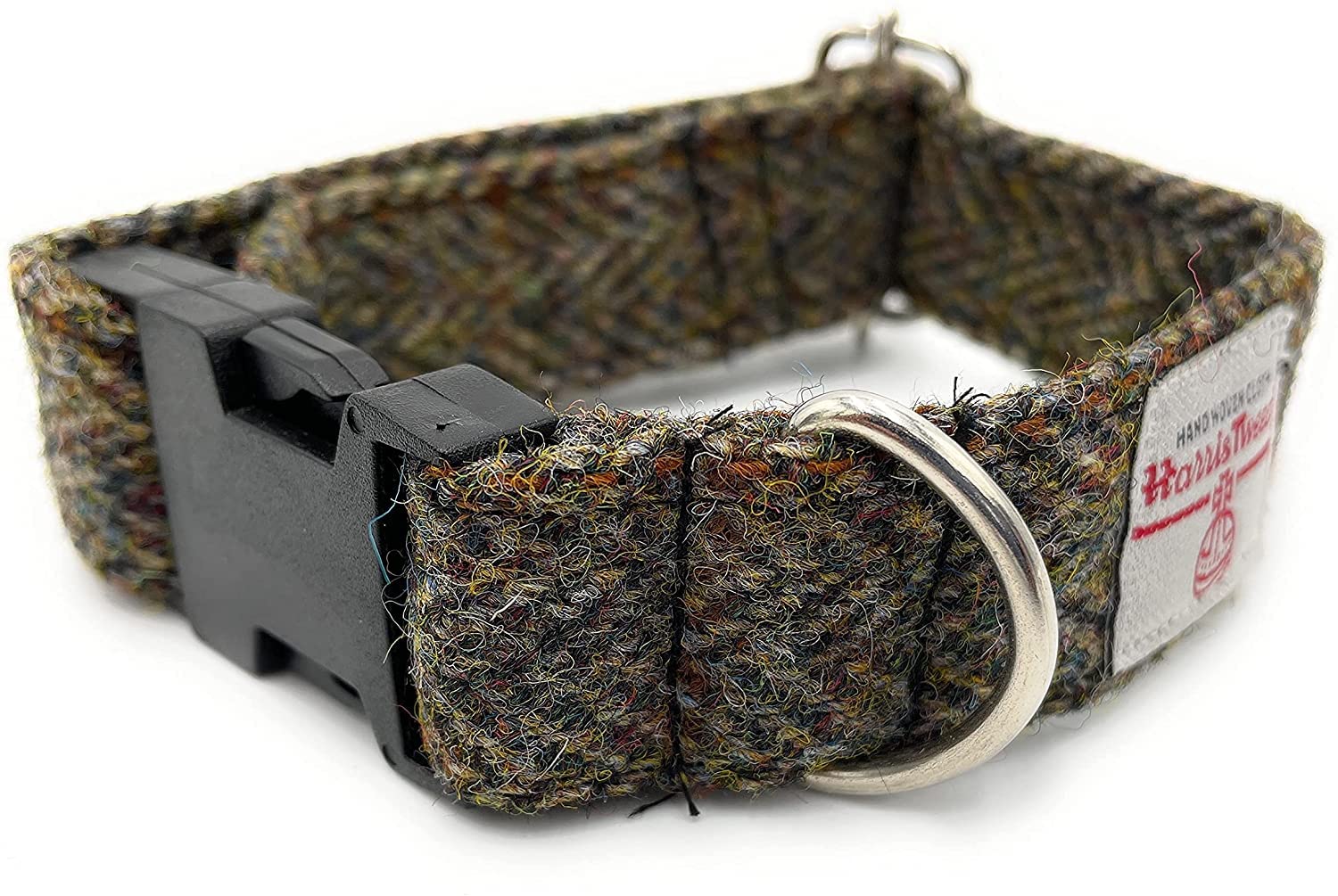 Harris Tweed Brown Herringbone Handmade Dog Collar (Medium) — image 1