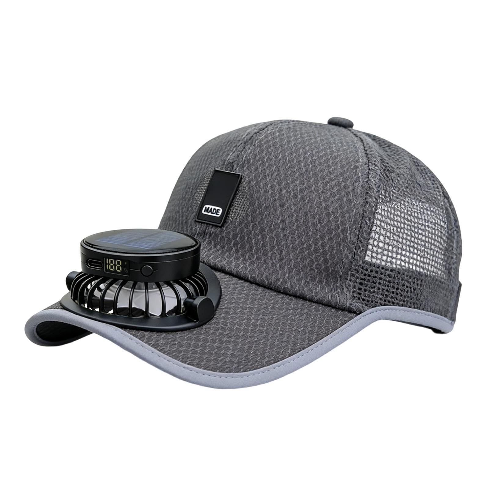 Chapeau avec ventilateur rechargeable de plein air pour été camping et randonnée anti-chaleur
