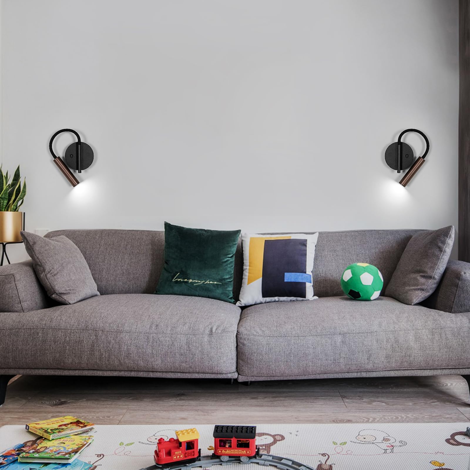 2 Stücke Leselampe Wandmontage, 3 Warmweiß Kaltweiß Neutralweiß | 360° Schwenkbar LED Wandleuchte Innen, Leselampe Wand, für Nachttisch,Café, Mit Schalter
